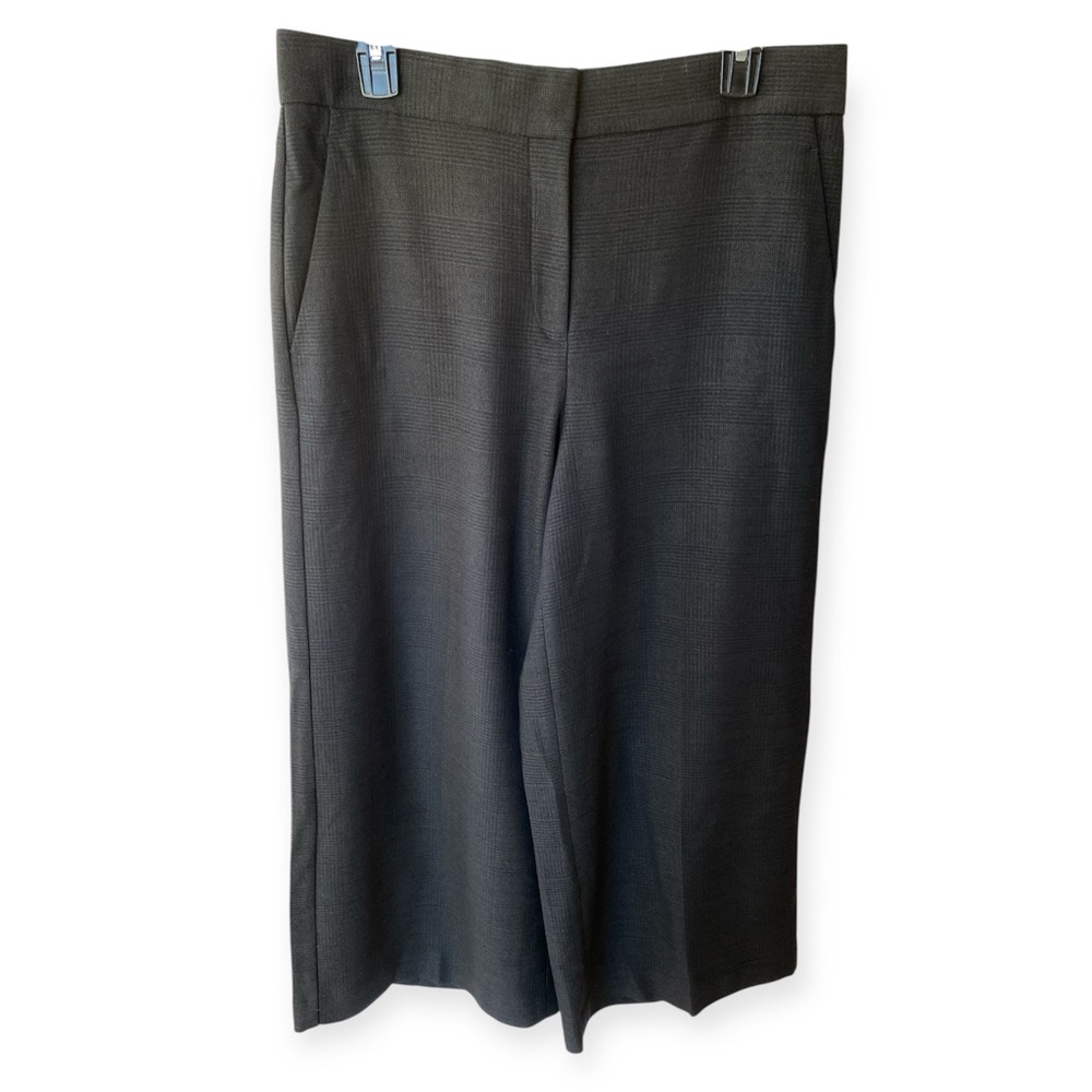 Ann Taylor Plaid Wide Leg Cropped Trouser